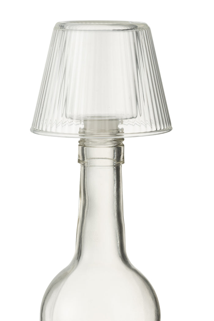 J-Line theelichthouder Hoed - glas - transparant