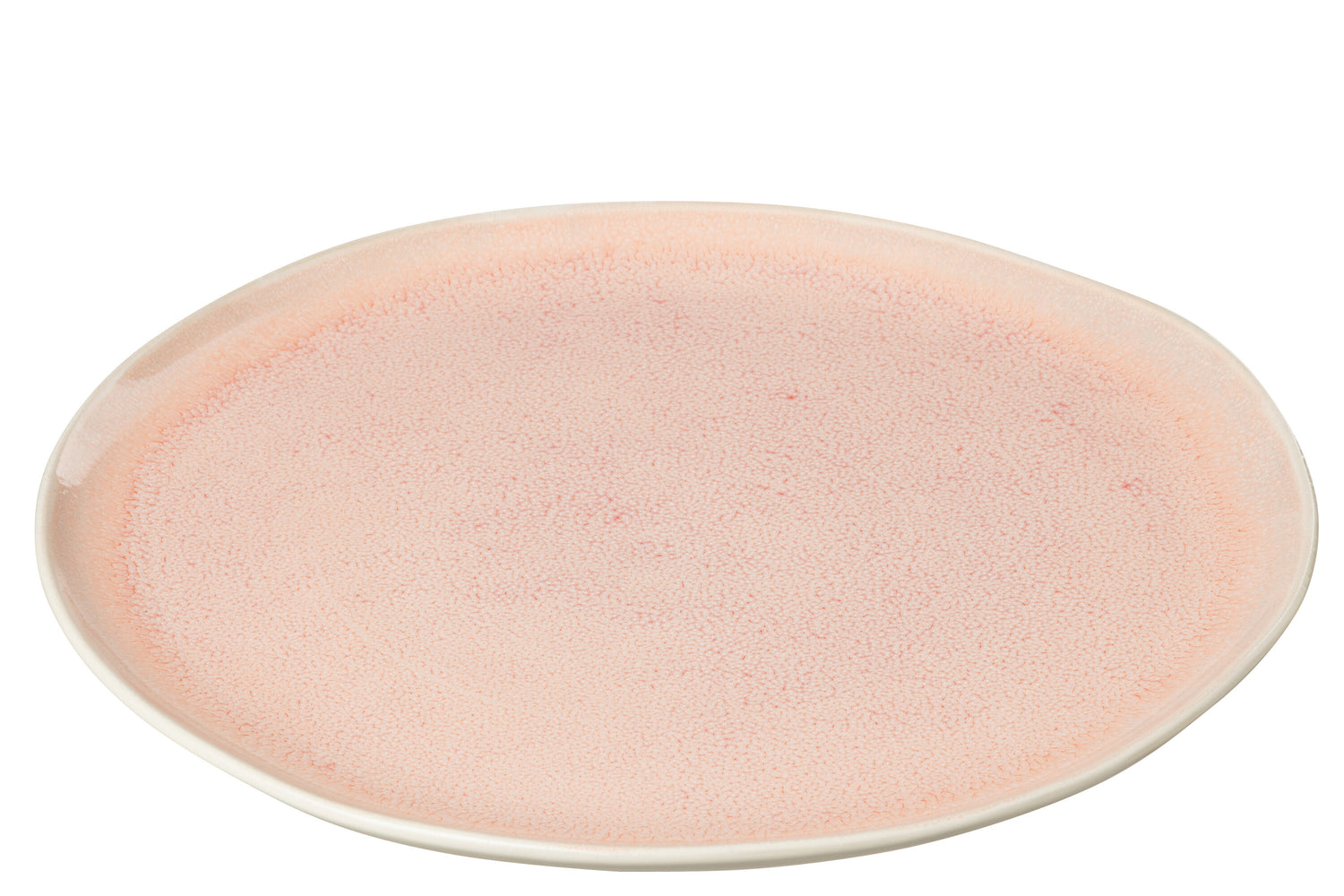 J-Line bord Lara - porselein - zalm - large - 6 stuks