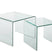 J-Line bijzettafel - glas - transparant - set van 2