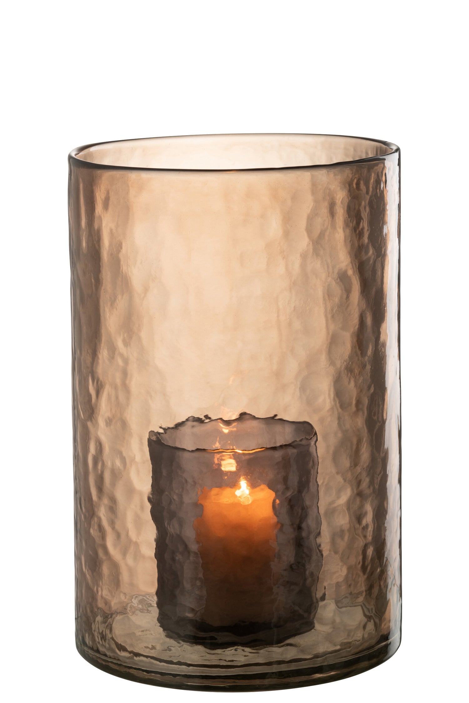 J-Line windlicht Dubbel - glas - oker - large