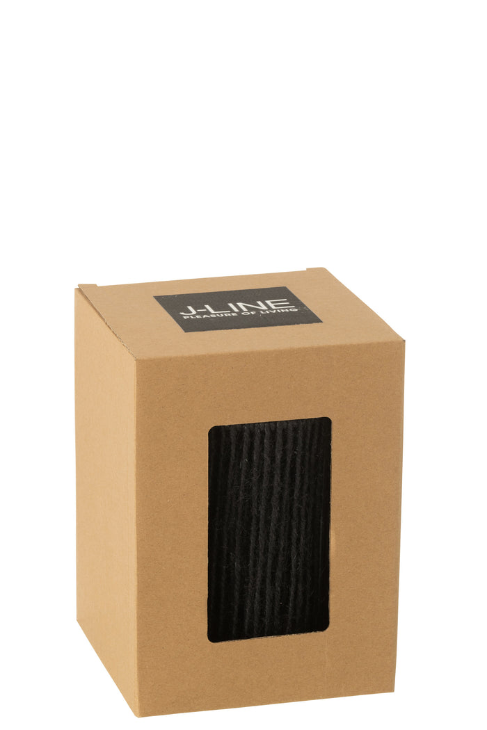 J-Line lamp Cilinder - metaal|katoen - zwart - small - LED l