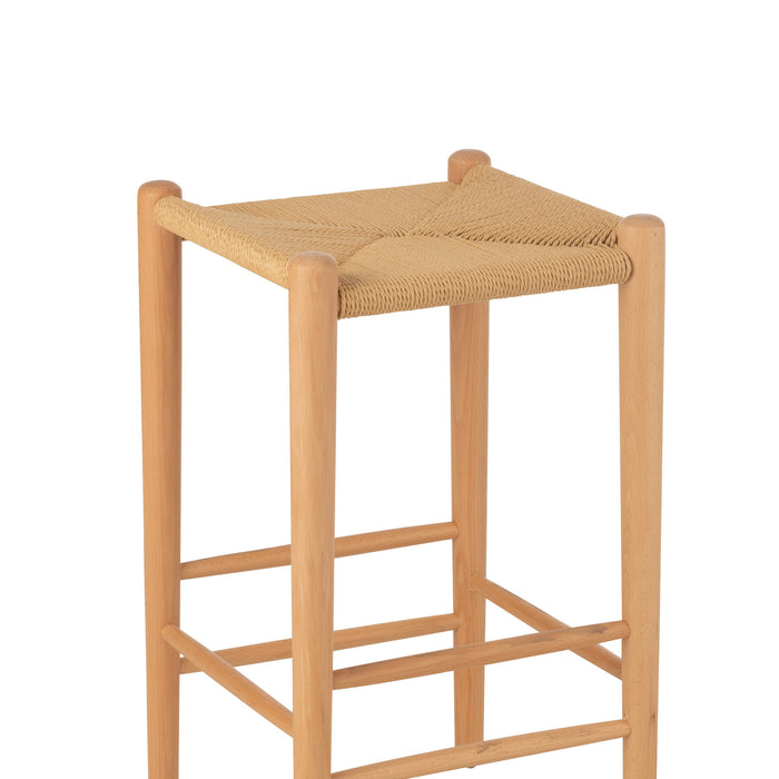 J-Line barkruk Orientaal - essenhout|touw - naturel