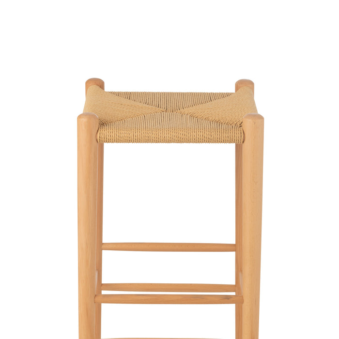 J-Line barkruk Orientaal - essenhout|touw - naturel