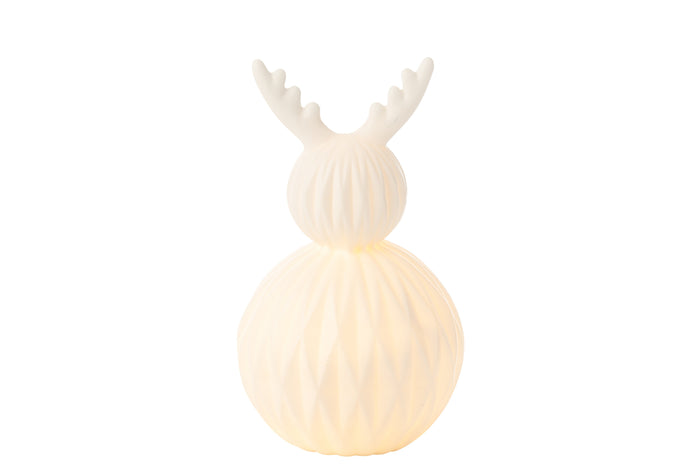 J-Line lamp Hert - porselein - wit - LED lichtjes