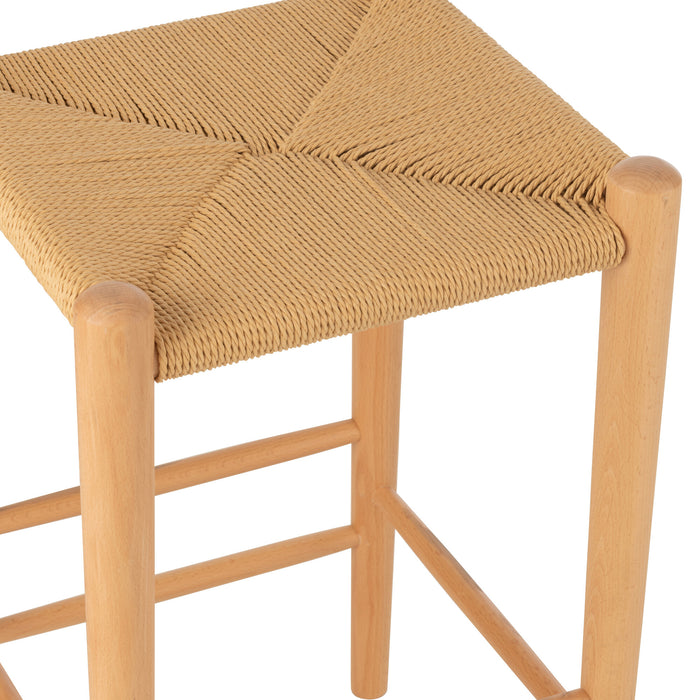 J-Line barkruk Orientaal - essenhout|touw - naturel