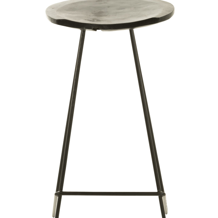 J-Line barstoel Teak - hout|ijzer - zwart