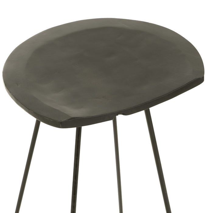 J-Line barstoel Teak - hout|ijzer - zwart