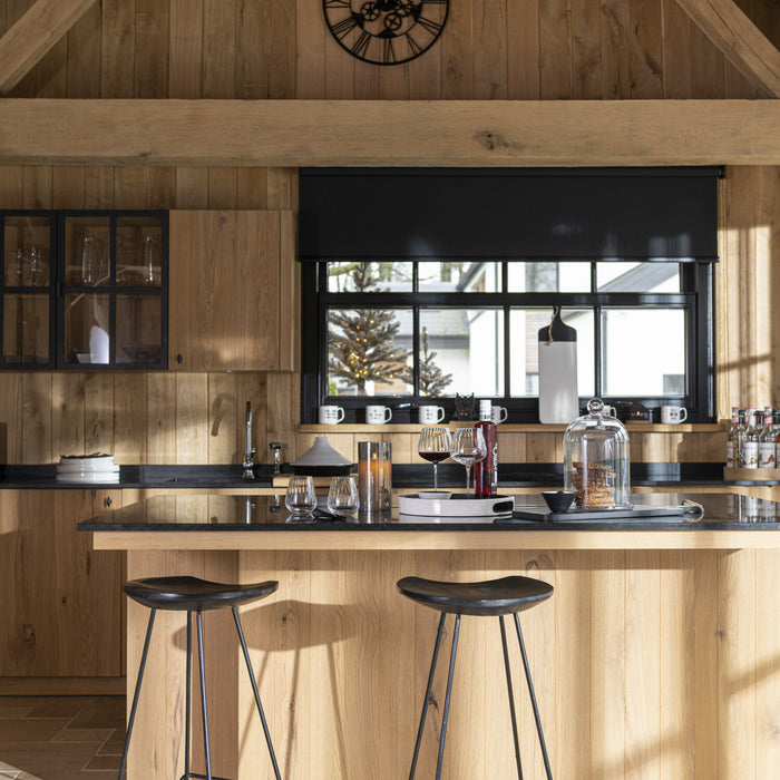 J-Line barstoel Teak - hout|ijzer - zwart