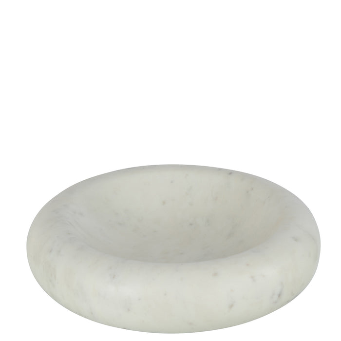 J-Line kom Rond Laag Marmer - wit - large