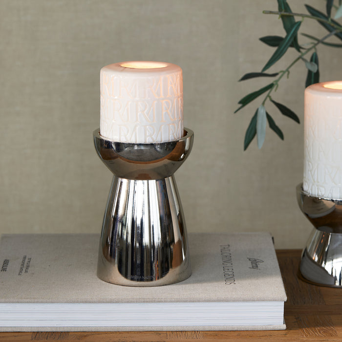 Riviera Maison Kandelaar Zilver - Sandro Kaarsenhouder - Aluminium