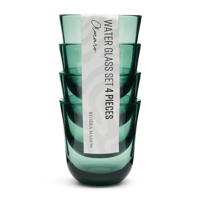 Riviera Maison Waterglas Groen - Amaro Drinkglas set van 4 - Kunststof