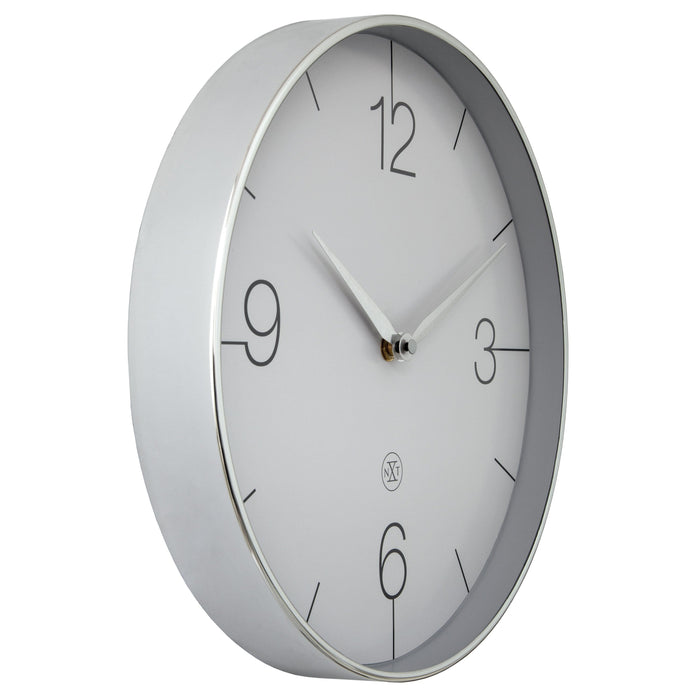 NeXtime - Wandklok 30,5cm-Stil-Chroom|Groen-Plastic-nXt 'Finesse'