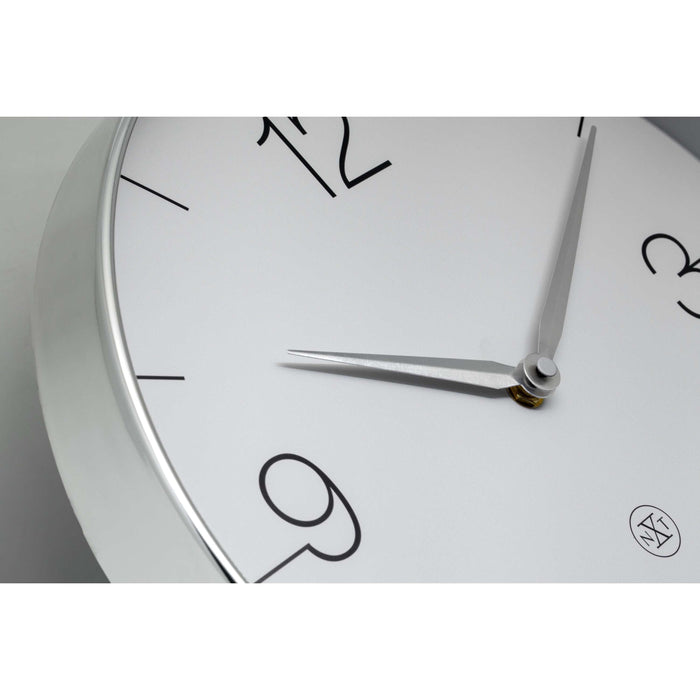 NeXtime - Wandklok 30,5cm-Stil-Chroom|Groen-Plastic-nXt 'Finesse'