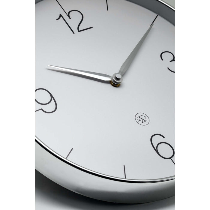 NeXtime - Wandklok 30,5cm-Stil-Chroom|Groen-Plastic-nXt 'Finesse'