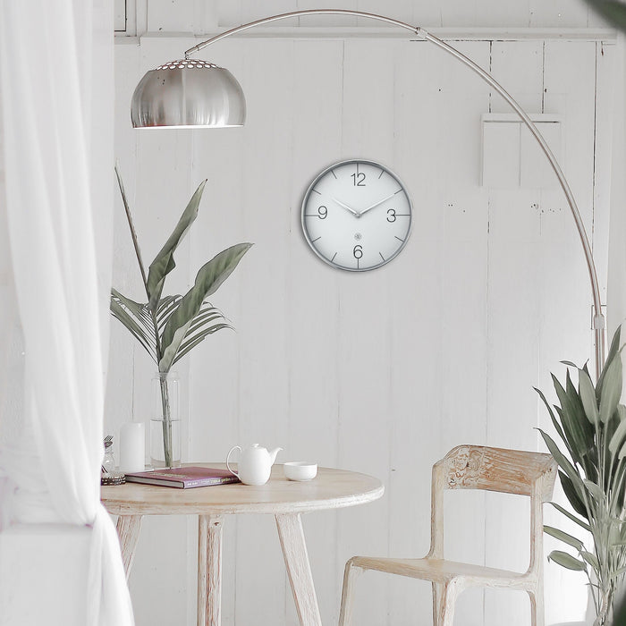 NeXtime - Wandklok 30,5cm-Stil-Chroom|Groen-Plastic-nXt 'Finesse'