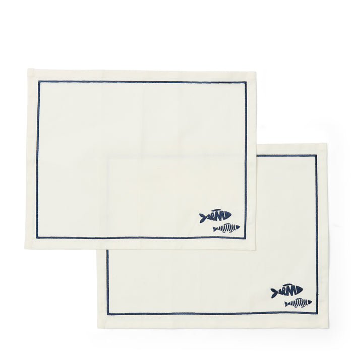 Riviera Maison Placemats Wit - Como Catch Placemat textiel - Katoen