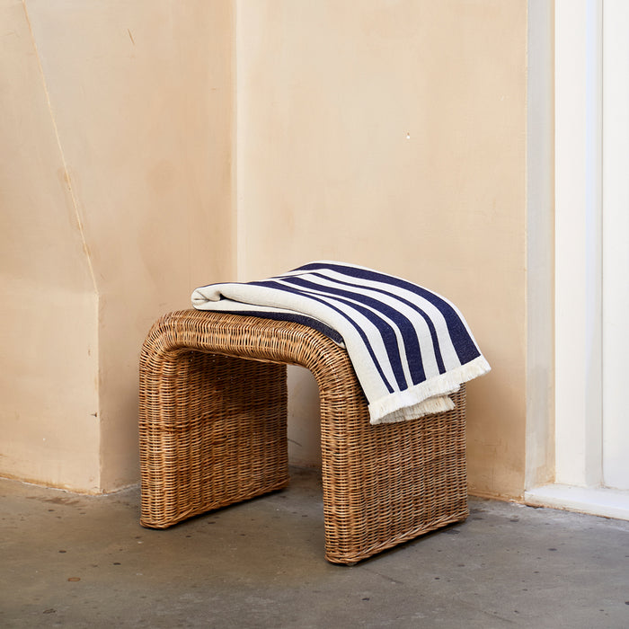 Riviera Maison Plaid Blauw - Jeron Decoratie deken - Katoen, Viscose