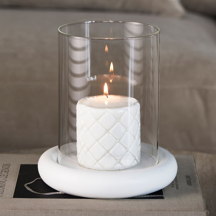 Riviera Maison Windlicht Wit - Meribel Kaarsenhouder groot