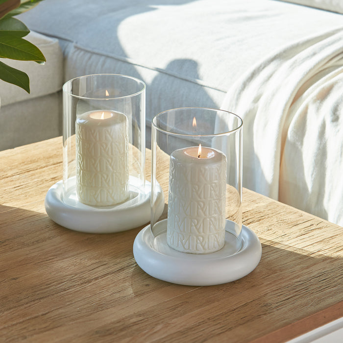 Riviera Maison Windlicht Wit - Meribel Kaarsenhouder groot