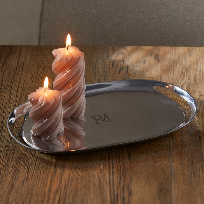 Riviera Maison Stompkaars gedraaid Roze - Glossy Twisted Kaars