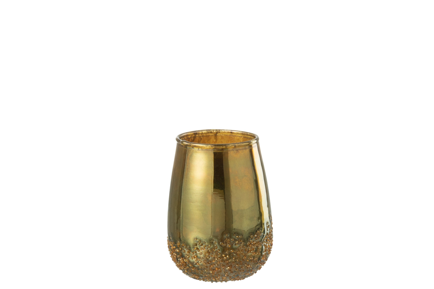 J-Line kaarshouder Spiegel - glas - goud - small - 2 stuks