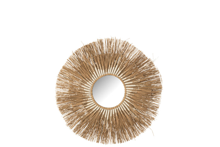 J-Line miroir Melissa Paille - naturel|blanc - small - Ø 75  cm
