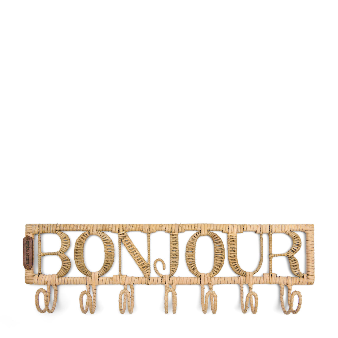 Riviera Maison Wandkapstok met tekst Bruin - Bonjour Kapstok - Rattan