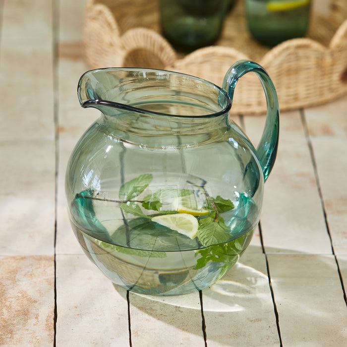 Riviera Maison Waterkan Bloemenprint Groen - Amaro Karaf   - Kunststof