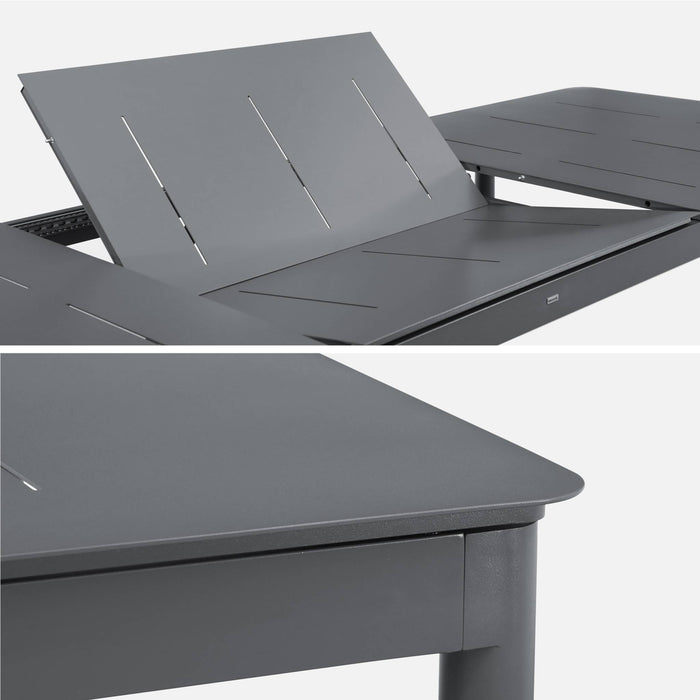 sweeek - Uitschuifbare tuintafel van aluminium, 8 personen