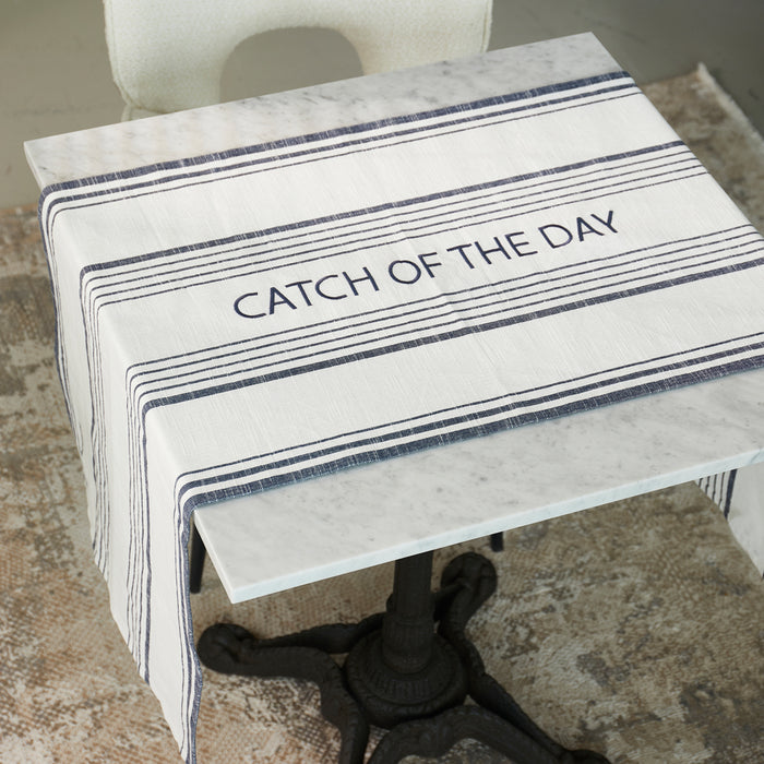 Riviera Maison Tafelloper Blauw, Wit - Catch Of The Day Tafelrunner