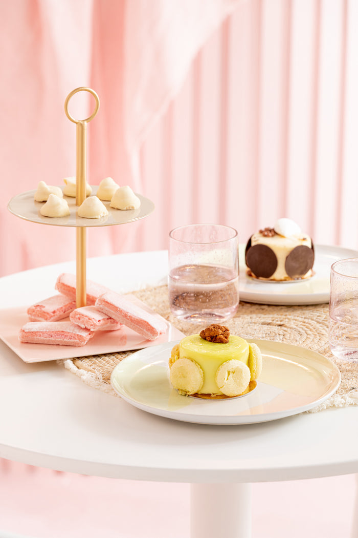 J-Line bord Punt - porselein - mix - large - 6 stuks