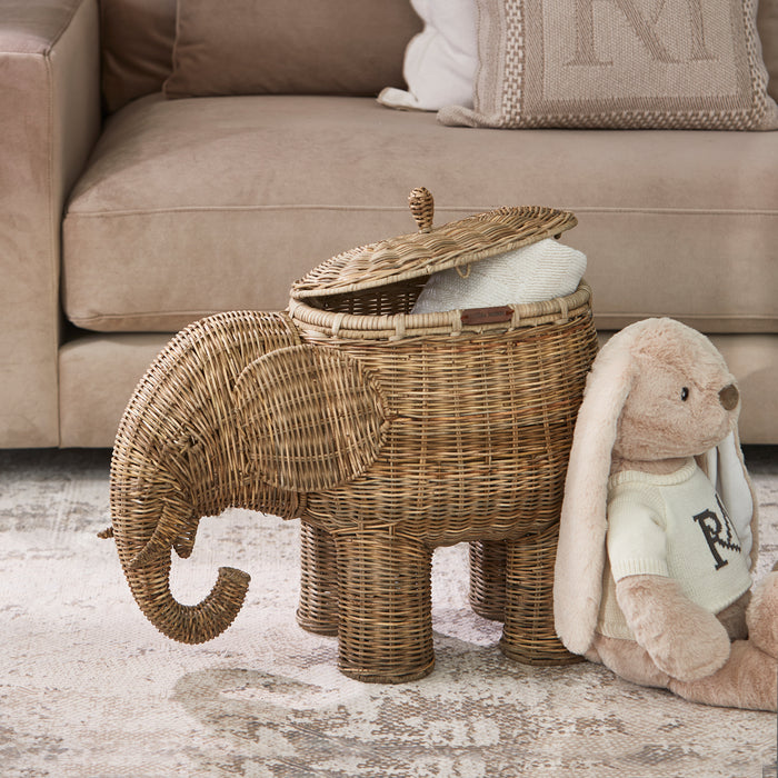 Riviera Maison Mandje Bruin - Elephant Opbergmand met deksel - Rattan