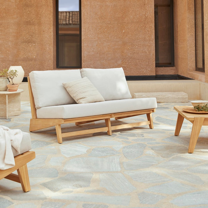 Tikamoon - 3-zits loungeset in teakhout en stof Olia