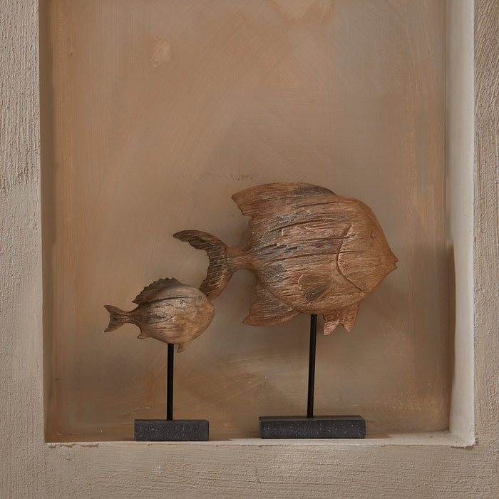 Riviera Maison Beeldje vis Bruin - Sculpture small - Hars, Metaal