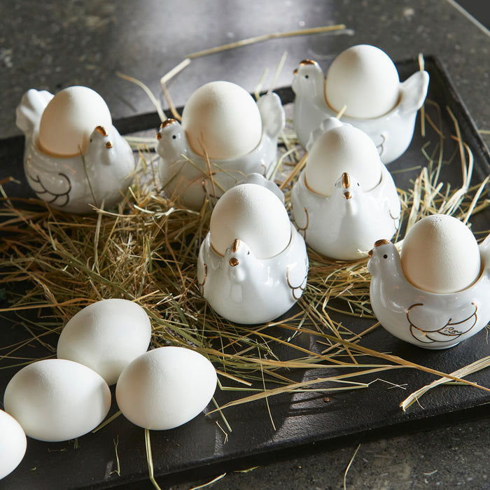 Riviera Maison Eierhouder Wit - Charming Eier schaaltje   - Keramiek