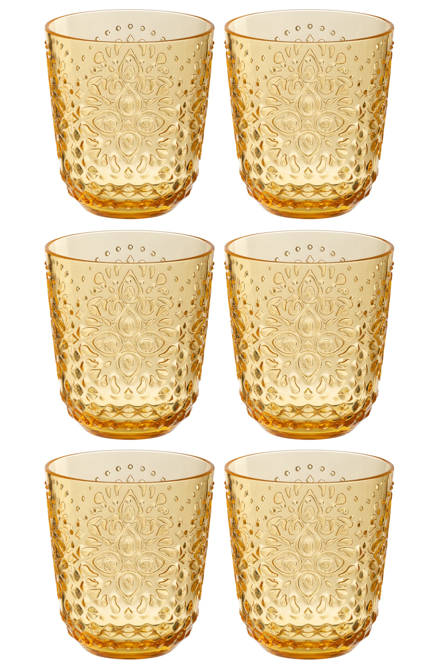 J-Line glas - kunststof - geel - doos van 6