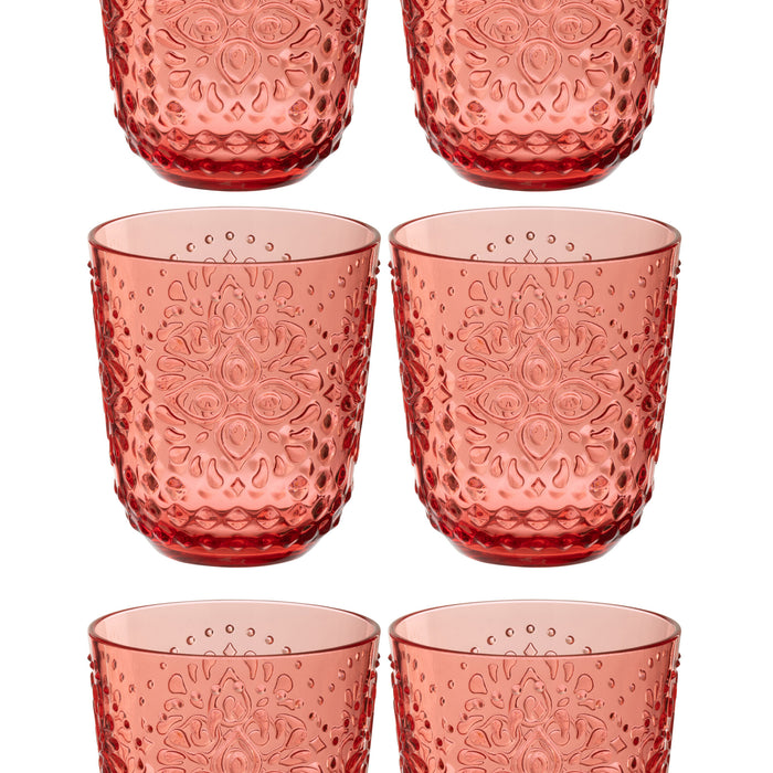 J-Line glas - kunststof - rood - doos van 6