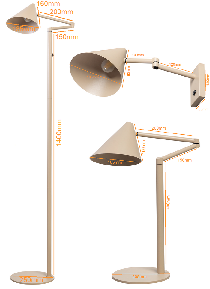 ETH Marvis Wandlamp  Zalmroze  excl. 1x E27