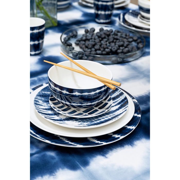 vtwonen - Onderbord - Serveerschaal - Blauw, Wit - Porselein - 30cm