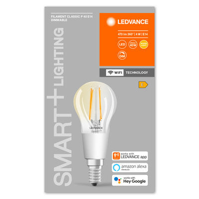 Osram SMART+ WiFi kogel DIM 4w 2700K E14 filament helder 470L