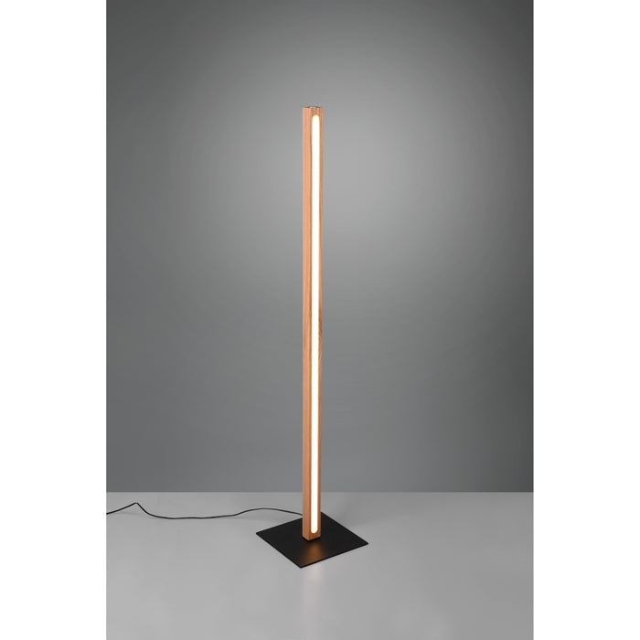 Trio Leuchten Bellari - Vloerlamp - LED - 20W - Natuur Hout - Zwart