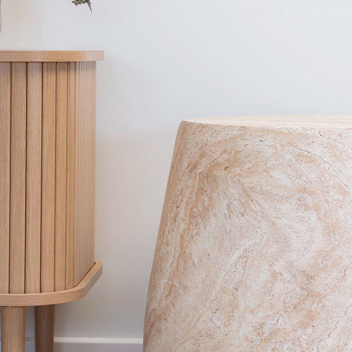 Artichok Dorus Ronde Bijzettafel - Beige - Ø 47.5 x 41 cm