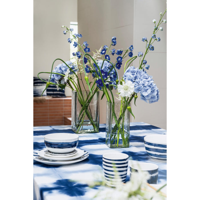 vtwonen - Beschilderde Kommen - Blauw, Wit - 20.5cm