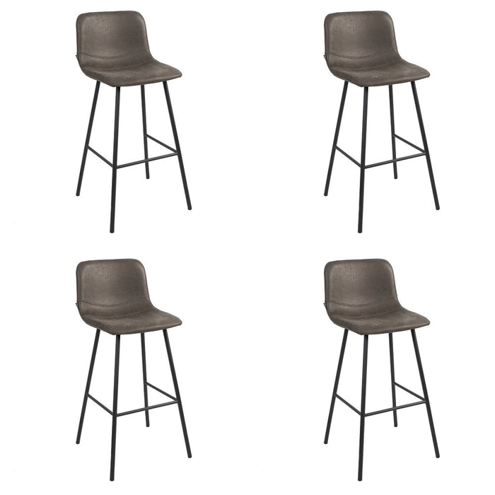 Bronx71 Industriële barkruk Mikky antraciet leer 68 - 79 cm -