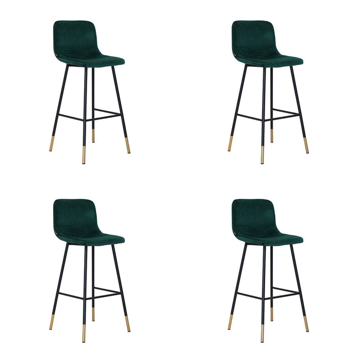 Bronx71 Velvet barkruk Mikky groen 68 - 79 cm - barkrukken set van 4