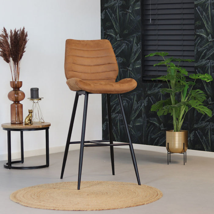 Bronx71 Industriële barkruk Morris cognac 71 cm - Barkrukken set van 4