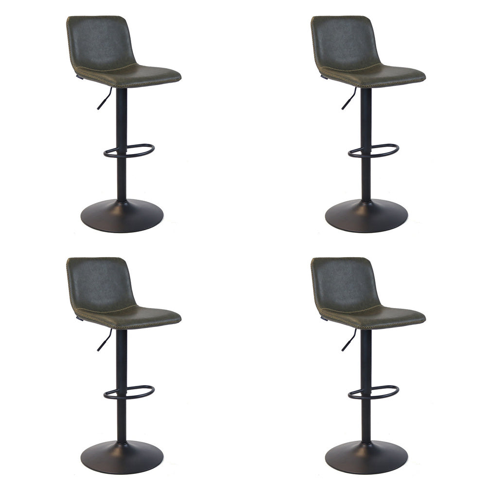 Bronx71 Industriële Barkruk Texas leer olijfgroen 60 - 76 cm -