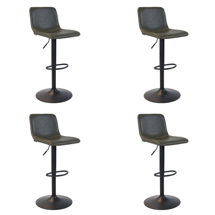 Bronx71 Industriële Barkruk Texas leer olijfgroen 60 - 76 cm -