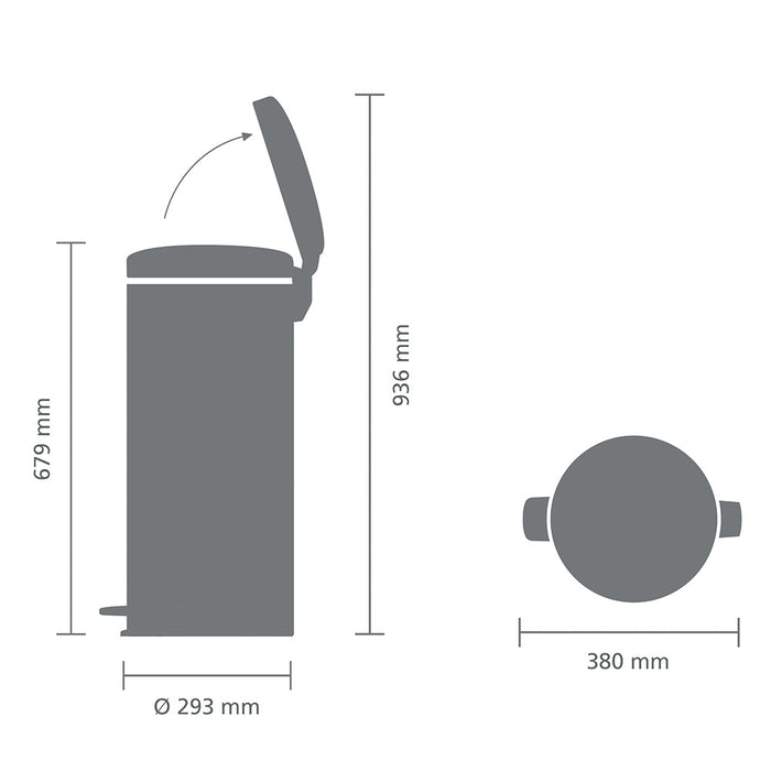 Brabantia NewIcon Pedaalemmer 30 L - Warm Bronze