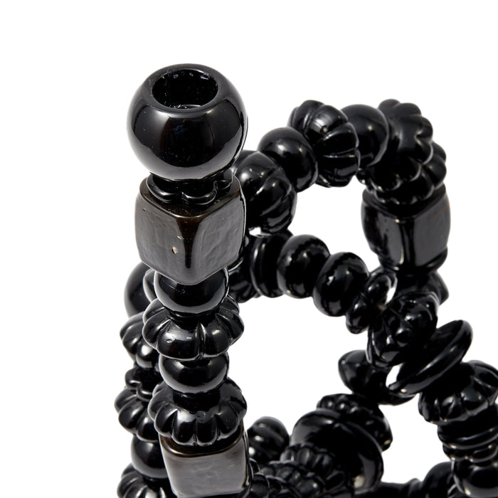 POLSPOTTEN Beads Kandelaar - Zwart